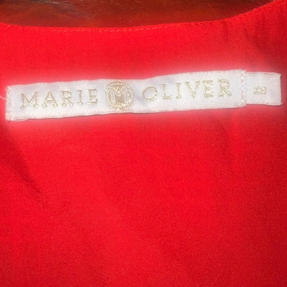 Marie Oliver Silk Knee Length Dress Sz:Xs in Orange - Picture 5 of 9